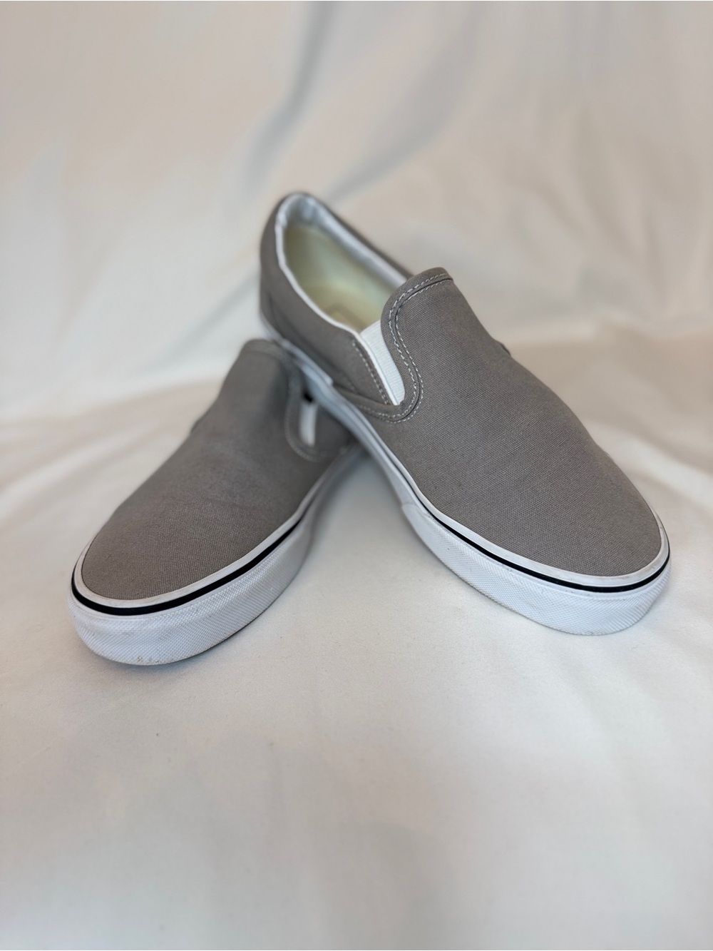 Vans Gray Canvas Slip-On Shoes